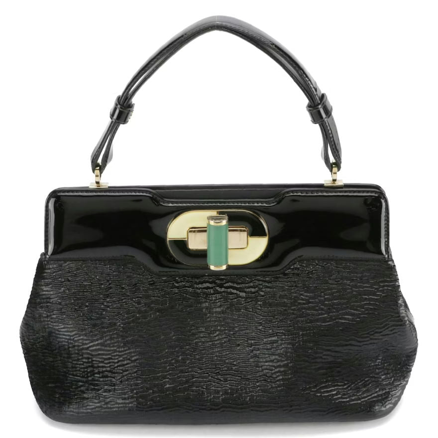BVLGARI Isabella Rossellini Black Leather Bag