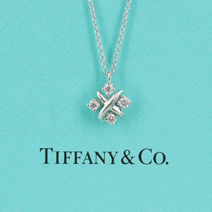 Tiffany Sixteen Stone Platinum Diamond Necklace